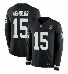 Nike Raiders 15 Nelson Agholor Black Team Color Men Stitched NFL Limited Therma Long Sleeve Jersey Nike Raiders 15 Nelson Agholor Black Team Color Men Stitched NFL Limited Therma Long Sleeve Jersey