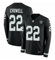 Nike Raiders 22 Isaiah Crowell Black Team Color Men Stitched NFL Limited Therma Long Sleeve Jersey Nike Raiders 22 Isaiah Crowell Black Team Color Men Stitched NFL Limited Therma Long Sleeve Jersey