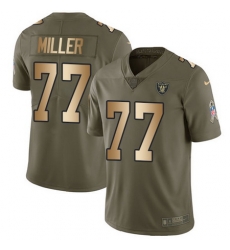 Nike Raiders #77 Kolton Miller Olive Gold Mens Stitched NFL Limited 2017 Salute To Service Jersey Nike Raiders #77 Kolton Miller Olive Gold Mens Stitched NFL Limited 2017 Salute To Service Jersey