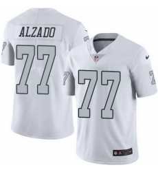 Nike Raiders #77 Lyle Alzado White Mens Stitched NFL Limited Rush Jersey Nike Raiders #77 Lyle Alzado White Mens Stitched NFL Limited Rush Jersey