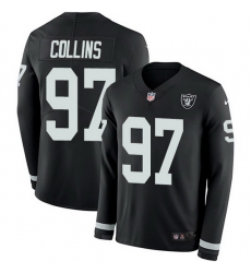 Nike Raiders 97 Maliek Collins Black Team Color Men Stitched NFL Limited Therma Long Sleeve Jersey Nike Raiders 97 Maliek Collins Black Team Color Men Stitched NFL Limited Therma Long Sleeve Jersey
