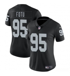 Women Las Vegas Raiders 95 Leki Fotu Black 2025 Vapor Stitched Jersey