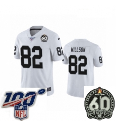 Women Oakland Raiders #82 Luke Willson White 60th Anniversary Vapor Untouchable Limited Player 100th Season Football Jersey Women Oakland Raiders #82 Luke Willson White 60th Anniversary Vapor Untouchable Limited Player 100th Season Football Jersey