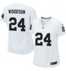 Womens Nike Oakland Raiders 24 Charles Woodson Game White NFL Jersey Womens Nike Oakland Raiders 24 Charles Woodson Game White NFL Jersey