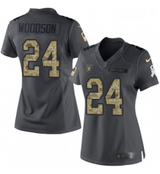 Womens Nike Oakland Raiders 24 Charles Woodson Limited Black 2016 Salute to Service NFL Jersey Womens Nike Oakland Raiders 24 Charles Woodson Limited Black 2016 Salute to Service NFL Jersey