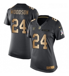 Womens Nike Oakland Raiders 24 Charles Woodson Limited BlackGold Salute to Service NFL Jersey Womens Nike Oakland Raiders 24 Charles Woodson Limited BlackGold Salute to Service NFL Jersey