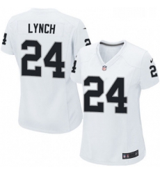 Womens Nike Oakland Raiders 24 Marshawn Lynch Game White NFL Jersey Womens Nike Oakland Raiders 24 Marshawn Lynch Game White NFL Jersey
