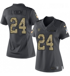 Womens Nike Oakland Raiders 24 Marshawn Lynch Limited Black 2016 Salute to Service NFL Jersey Womens Nike Oakland Raiders 24 Marshawn Lynch Limited Black 2016 Salute to Service NFL Jersey