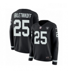 Womens Nike Oakland Raiders 25 Fred Biletnikoff Limited Black Therma Long Sleeve NFL Jersey Womens Nike Oakland Raiders 25 Fred Biletnikoff Limited Black Therma Long Sleeve NFL Jersey
