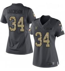 Womens Nike Oakland Raiders 34 Bo Jackson Limited Black 2016 Salute to Service NFL Jersey Womens Nike Oakland Raiders 34 Bo Jackson Limited Black 2016 Salute to Service NFL Jersey