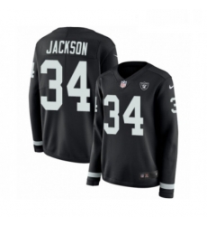 Womens Nike Oakland Raiders 34 Bo Jackson Limited Black Therma Long Sleeve NFL Jersey Womens Nike Oakland Raiders 34 Bo Jackson Limited Black Therma Long Sleeve NFL Jersey