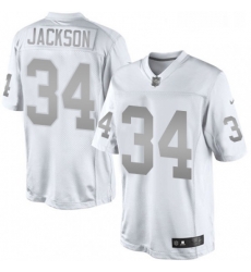 Womens Nike Oakland Raiders 34 Bo Jackson Limited White Platinum NFL Jersey Womens Nike Oakland Raiders 34 Bo Jackson Limited White Platinum NFL Jersey