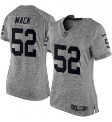 Womens Nike Oakland Raiders 52 Khalil Mack Limited Gray Gridiron NFL Jersey Womens Nike Oakland Raiders 52 Khalil Mack Limited Gray Gridiron NFL Jersey