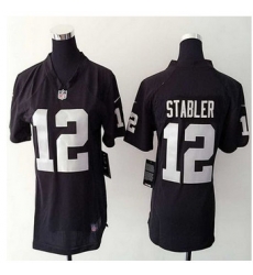 women New Raiders #12 Kenny Stabler Black Team Color NFL Elite Jersey women New Raiders #12 Kenny Stabler Black Team Color NFL Elite Jersey
