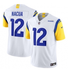 Men Los Angeles Rams 12 Puka Nacua White 2024 F U S E  Vapor Untouchable Stitched Football Jersey