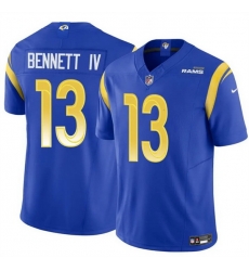 Men Los Angeles Rams 13 Stetson Bennett IV Blue 2024 F U S E  Vapor Untouchable Stitched Football Jersey