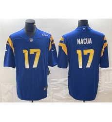 Men Los Angeles Rams 17 Puka Nacua Blue Vapor Untouchable Limited Stitched Jersey Men Los Angeles Rams 17 Puka Nacua Blue Vapor Untouchable Limited Stitched Jersey