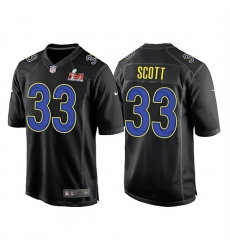 Men Los Angeles Rams 33 Nick Scott 2022 Black Super Bowl LVI Game Stitched Jersey Men Los Angeles Rams 33 Nick Scott 2022 Black Super Bowl LVI Game Stitched Jersey