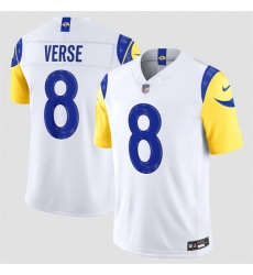 Men Los Angeles Rams 8 Jared Verse White 2026 F U S E Vapor Limited Stitched Football Jersey Men Los Angeles Rams 8 Jared Verse White 2026 F U S E Vapor Limited Stitched Football Jersey
