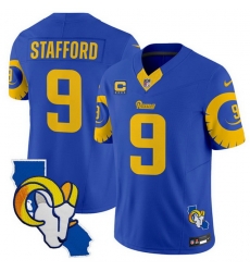 Men Los Angeles Rams 9 Matthew Stafford Royal 2025 4 Star C Patch F U S E V2 Limited Stitched Football Jersey Men Los Angeles Rams 9 Matthew Stafford Royal 2025 4 Star C Patch F U S E V2 Limited Stitched Football Jersey