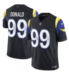 Men Los Angeles Rams 99 Aaron Donald Black 2025 F U S E Rivalries Vapor Limited Stitched Football Jersey
