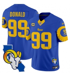 Men Los Angeles Rams 99 Aaron Donald Royal 2025 4 Star C Patch F U S E V2 Limited Stitched Football Jersey Men Los Angeles Rams 99 Aaron Donald Royal 2025 4 Star C Patch F U S E V2 Limited Stitched Football Jersey