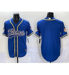 Men Los Angeles Rams Blank Royal Cool Base Stitched Baseball Jersey