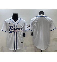 Men Los Angeles Rams Blank White With Patch Cool Base Stitched Baseb Men Los Angeles Rams Blank White With Patch Cool Base Stitched Baseb
