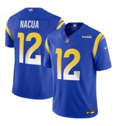 Women Los Angeles Rams 12 Puka Nacua Blue 2024 F U S E  Vapor Untouchable Stitched Jersey