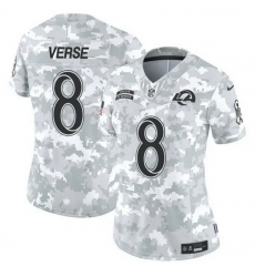 Women Los Angeles Rams 8 Jared Verse 2024 F U S E Arctic Camo Salute To Service Limited Stitched Football Jersey Women Los Angeles Rams 8 Jared Verse 2024 F U S E Arctic Camo Salute To Service Limited Stitched Football Jersey