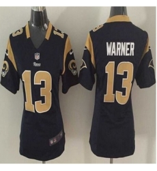 Women New Rams #13 Kurt Warner Navy Blue Team Color Stitched NFL Elite Jersey Women New Rams #13 Kurt Warner Navy Blue Team Color Stitched NFL Elite Jersey
