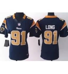 Women Nike St.Louis Rams 91 Chris Long Dark Blue LIMITED Jerseys Women Nike St.Louis Rams 91 Chris Long Dark Blue LIMITED Jerseys