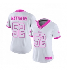Womens Los Angeles Rams 52 Clay Matthews Limited White Pink Rush Fashion Football Jersey Womens Los Angeles Rams 52 Clay Matthews Limited White Pink Rush Fashion Football Jersey