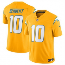 Men Los Angeles Chargers 10 Justin Herbert Gold 2025 F U S E  AlternateVapor Limited Stitched Football Jersey