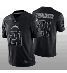 Men Los Angeles Chargers 21 LaDainian Tomlinson Black Reflective Limited Stitched Football Jersey Men Los Angeles Chargers 21 LaDainian Tomlinson Black Reflective Limited Stitched Football Jersey