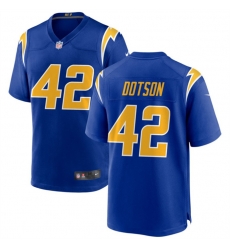 Men Los Angeles Chargers 42 Elijah Dotson Royal Stitched Game Jersey Men Los Angeles Chargers 42 Elijah Dotson Royal Stitched Game Jersey