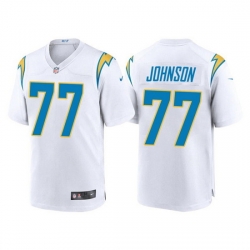 Men Los Angeles Chargers 77 Zion Johnson White Limited Stitched jersey