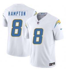 Men Los Angeles Chargers 8 Omarion Hampton White 2025 Draft F U S E  Vapor Limited Stitched Football Jersey