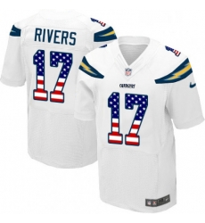 Men Nike Los Angeles Chargers 17 Philip Rivers Elite White Road USA Flag Fashion NFL Jersey Men Nike Los Angeles Chargers 17 Philip Rivers Elite White Road USA Flag Fashion NFL Jersey