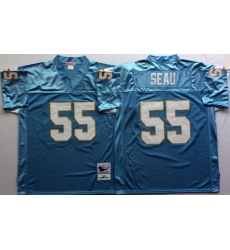 Men Nike Los Angeles Chargers 55 Junior Seau Light Blue M&N Throwback Jersey Men Nike Los Angeles Chargers 55 Junior Seau Light Blue M&N Throwback Jersey