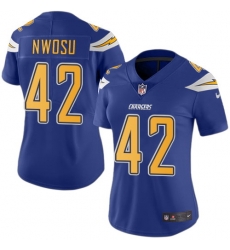 Nike Chargers #42 Uchenna Nwosu Electric Blue Womens Stitched NFL Limited Rush Jersey Nike Chargers #42 Uchenna Nwosu Electric Blue Womens Stitched NFL Limited Rush Jersey