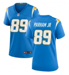 Women Los Angeles Chargers 89 Donald Parham Jr Blue Stitched Game Jersey Run Small Women Los Angeles Chargers 89 Donald Parham Jr Blue Stitched Game Jersey Run Small