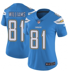 Womens Nike Chargers #81 Mike Williams Electric Blue Alternate Stitched NFL Vapor Untouchable Limited Jersey Womens Nike Chargers #81 Mike Williams Electric Blue Alternate Stitched NFL Vapor Untouchable Limited Jersey