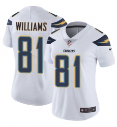 Womens Nike Chargers #81 Mike Williams White Stitched NFL New Elite Jersey Womens Nike Chargers #81 Mike Williams White Stitched NFL New Elite Jersey