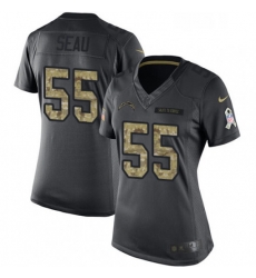 Womens Nike Los Angeles Chargers 55 Junior Seau Limited Black 2016 Salute to Service NFL Jersey Womens Nike Los Angeles Chargers 55 Junior Seau Limited Black 2016 Salute to Service NFL Jersey