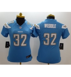 Women's Nike San Diego Chargers #32 Eric Weddle Electric Blue Alternate Stitched NFL Limited Jersey Women's Nike San Diego Chargers #32 Eric Weddle Electric Blue Alternate Stitched NFL Limited Jersey
