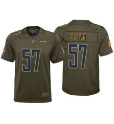 youth chargers jatavis brown olive 2017 salute to service jersey