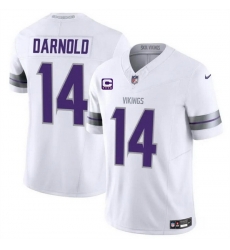 Men Minnesota Vikings 14 Sam Darnold White 2024 F U S E With 4 Star C Patch Winter Warrior Limited Stitched Jersey Men Minnesota Vikings 14 Sam Darnold White 2024 F U S E With 4 Star C Patch Winter Warrior Limited Stitched Jersey