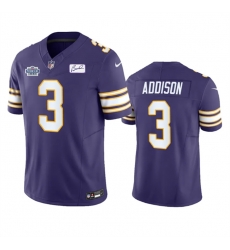 Men Minnesota Vikings 3 Jordan Addison Purple 2023 F U S E With Prem1ere Patch And Bud Grant Patch Vapor Untouchable Limited Stitched Football Jersey Men Minnesota Vikings 3 Jordan Addison Purple 2023 F U S E With Prem1ere Patch And Bud Grant Patch Vapor Untouchable Limited Stitched Football Jersey