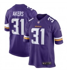 Men Minnesota Vikings 31 Cam Akers Purple Stitched Game Jersey Men Minnesota Vikings 31 Cam Akers Purple Stitched Game Jersey